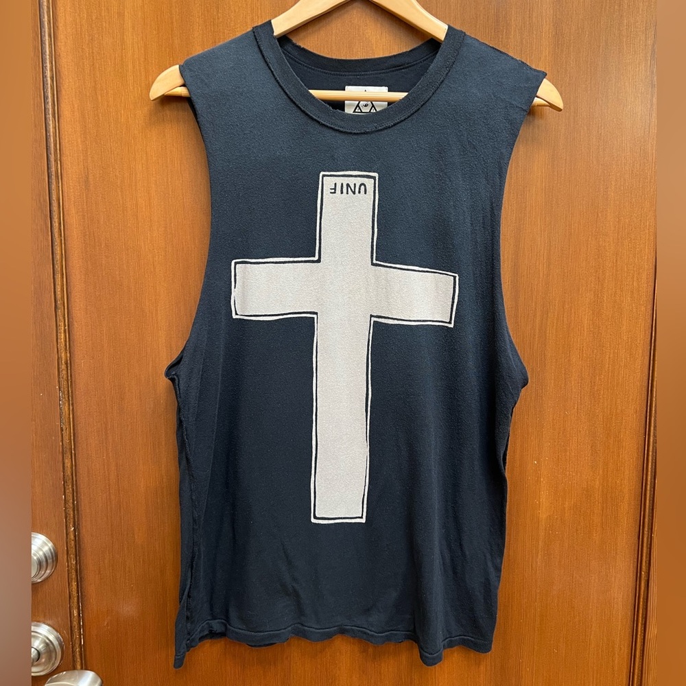 UNIF Worship Cross Black Muscle Tank